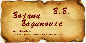 Bojana Bogunović vizit kartica